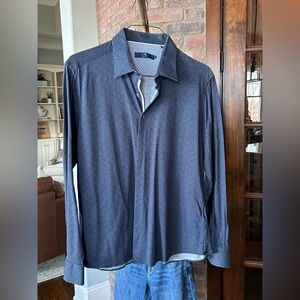 Men's Blue Patterned Shirt